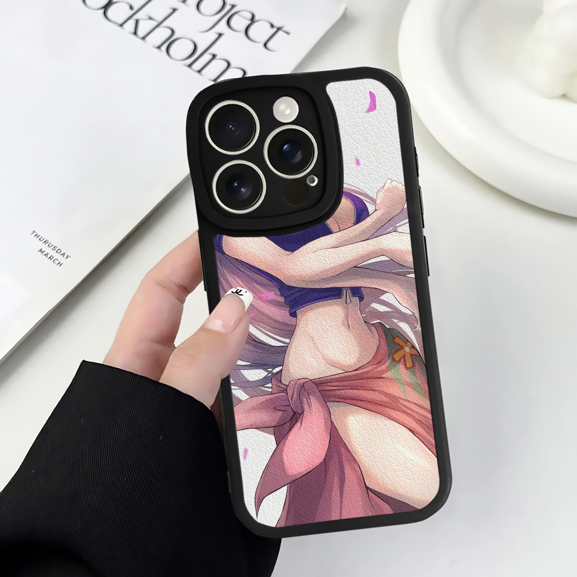（画像用） ワンピース ONE PIECE 【iPhone 16シリーズ対応】シリコンスマホケース（レザー調） 材質：シリコン